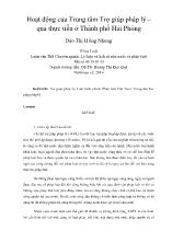 Hoạt động của trung tâm trợ giúp pháp lý qua thực tiễn ở Thành phố Hải Phòng