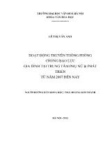 Hoạt động truyền thông phòng chống bạo lực gia đình tại trung tâm phụ nữ và phát triển từ năm 2007 đến nay