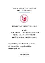 Khóa luận Ảnh hưởng của tiểu thuyết ngôn tình trong đời sống sinh viên nữ trường đại học văn hóa Hà Nội