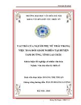 Khóa luận Vai trò của người phụ nữ thái trong việc xoá đói giảm nghèo tại huyện Tam Đường, tỉnh Lai Châu