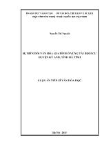 Luận án Sự biến đổi văn hóa gia đình ở vùng tái định cư huyện Kỳ Anh, Tỉnh Hà Tĩnh
