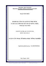 Luận văn Đánh giá công tác quản lý nhà nƣớc về đất đai trên địa bàn huyện Đông Triều, tỉnh Quảng Ninh