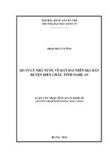 Luận văn Quản lý nhà nƣớc về đất đai trên địa bàn huyện Diễn Châu, tỉnh Nghệ An