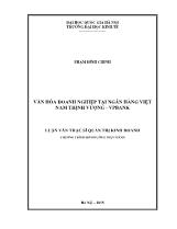 Luận văn Văn hóa doanh nghiệp tại ngân hàng Việt Nam thịnh vượng - VPBank