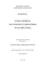 Luận văn Vị trí của kẻ bên lề: Thực hành thơ của nhóm mở miệng từ góc nhìn văn hóa