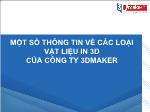 Một số thông tin về các loại vật liệu in 3d của công ty 3dmaker