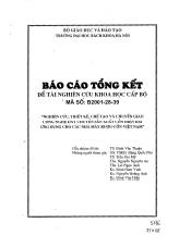 Nghiên cứu, thiết kế, chế tạo và chuyển giao công nghệ dây chuyền sản xuất cồn hiện đại ứng dụng cho các nhà máy rượu-Cồn Việt Nam