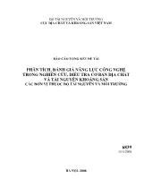 Phân tích, đánh giá năng lực công nghệ trong nghiên cứu, điều tra cơ bản địa chất và tài nguyên khoáng sản các đơn vị thuộc bộ tài nguyên và môi trường