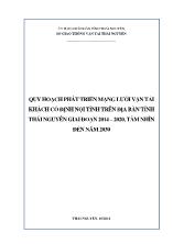 Quy hoạch phát triển mạng lưới vận tải khách cố định nội tỉnh trên địa bàn tỉnh Thái Nguyên giai đoạn 2014-2020, tầm nhìn đến năm 2030