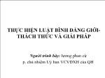 Thực hiện luật bình đẳng giới - Thách thức và giải pháp