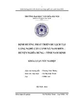 Tóm tắt Khóa luận Định hướng phát triển du lịch tại làng nghề cây cảnh Nam Điền