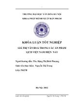 Tóm tắt Khóa luận Giá trị văn hóa trong các ấn phẩm lịch Việt Nam hiện nay