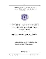 Tóm tắt Khóa luận Nghề dệt thổ cẩm ở làng hoa Tiền, xã Châu Tiến, huyện Quỳ Châu, tỉnh Nghệ An