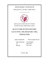 Tóm tắt Khóa luận Quản lý khu di tích Trần Phú tại xã Tùng Ảnh, huyện Đức Thọ, tỉnh Hà Tĩnh