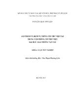 Tóm tắt Khóa luận Sản phẩm và dịch vụ thông tin thư viện tại trung tâm thông tin thư viện đại học Giao thông vận tải