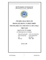 Tóm tắt khóa luận Tìm hiểu hoạt động PR trong xây dựng và phát triển thương hiệu của nhà hát ca múa nhạc Việt Nam