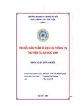 Tóm tắt Khóa luận Tìm hiểu sản phẩm và dịch vụ thông tin thư viện tại Đại học Vinh