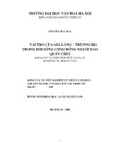 Tóm tắt Khóa luận Vai trò của già làng - Trường họ trong đời sống cộng đồng người Dao quần chẹt (Khảo sát tại thôn Hợp Nhất, xã Ba Vì, huyện Ba Vì, tỉnh Hà Tây)