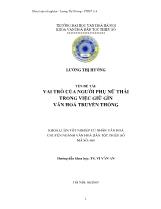 Tóm tắt Khóa luận Vai trò của người phụ nữ Thái trong việc giữ gìn văn hóa truyền thống