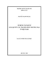 Tóm tắt luận án Áp dụng tập quán giải quyết các tranh chấp thương mại ở Việt Nam