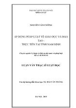 Tóm tắt Luận văn Áp dụng pháp luật về giáo dục và đào tạo - Thực tiễn tại tỉnh Nam Định