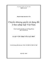 Tóm tắt luận văn Chuyển nhượng quyền sử dụng đất ở theo pháp luật Việt Nam