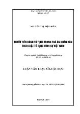 Tóm tắt Luận văn Người tiến hành tố tụng trong tòa án nhân dân theo luật tố tụng hình sự Việt Nam