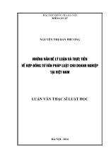 Tóm tắt luận văn Những vấn đề lý luận và thực tiễn về hợp đồng tư vấn pháp luật cho doanh nghiệp tại Việt Nam