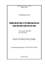 Tóm tắt luận văn Những vấn đề pháp lý về chống bán phá giá hàng hóa nhập khẩu vào Việt Nam