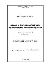 Tóm tắt Luận văn Những vấn đề về miễn trách nhiệm bồi thường thiệt hại do vi phạm hợp đồng theo pháp luật Việt Nam