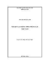 Tóm tắt luận văn Nội quy lao động theo pháp luật Việt Nam