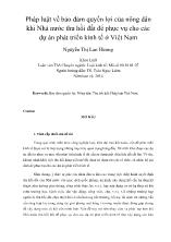 Tóm tắt Luận văn Pháp luật về bảo đảm quyền lợi của nông dân khi Nhà nước thu hồi đất để phục vụ cho các dự án phát triển kinh tế ở Việt Nam