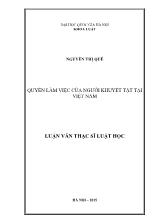 Tóm tắt Luận văn Quyền làm việc của người khuyết tật tại Việt Nam