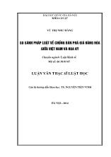 Tóm tắt luận văn So sánh pháp luật về chống bán phá giá hàng hóa giữa Việt Nam và Hoa Kỳ