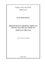 Tóm tắt luận văn Thẩm quyền của hội đồng trọng tài thương mại theo quy định của pháp luật Việt Nam