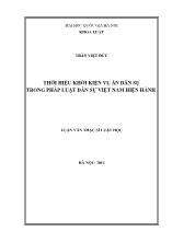 Tóm tắt luận văn Thời hiệu khởi kiện vụ án dân sự trong pháp luật dân sự Việt Nam hiện hành