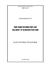 Tóm tắt luận văn Thực trạng thi hành pháp luật bảo hiểm y tế tự nguyện ở Việt Nam