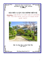 Đề tài Lạm phát của Việt Nam từ 2004 đến nay - Nguyên nhân, hậu quả và biện pháp khắc phục