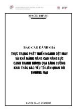 Đề tài Thực trạng phát triển ngành dệt may và khả năng nâng cao năng lực cạnh tranh thông qua tăng cường khai thác các yếu tố liên quan tới thương mại