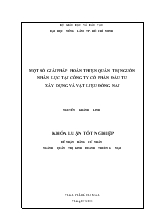 Khóa luận Một số giải pháp hoàn thiện quản trị nguồn nhân lực tại công ty cổ phần đầu tư xây dựng và vật liệu Đồng Nai
