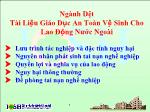 Tài liệu giáo dục an toàn vệ sinh cho lao động nước ngoài (Ngành dệt)