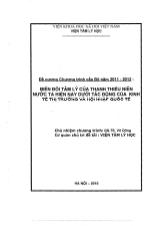 Biến đổi tâm lý của thanh thiếu niên nước ta hiện nay dưới tác động của kinh tế thị trường và hội nhập quốc tế