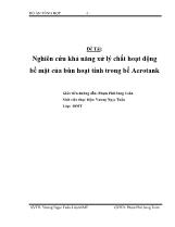 Đề tài Nghiên cứu khả năng xử lý chất hoạt động bề mặt của bùn hoạt tính trong bể Aerotank