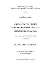 Luận văn Chiến lược phát triển ngành du lịch tỉnh Đồng Nai (Tầm nhìn đến năm 2020)