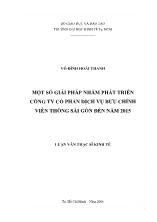 Luận văn Một số giải pháp nhằm phát triển công ty cổ phần dịch vụ bưu chính viễn thông Sài Gòn đến năm 2015