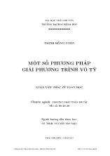 Luận văn Một số phương pháp giải phương trình vô tỷ