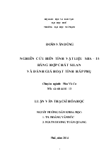 Luận văn Nghiên cứu biến tính vật liệu SBA-15 bằng hợp chất Silan và đánh giá hoạt tính hấp phụ