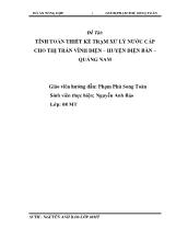 Tính toán thiết kế trạm xử lý nước cấp cho thị trấn Vĩnh Điện – huyện Điện Bàn – Quảng Nam