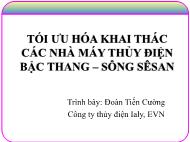 Tối ưu hóa khai thác các nhà máy thủy điện bậc thang sông SêSan