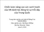 Chiến lược nâng cao sức cạnh tranh của VN dưới tác động từ sự trỗi dậy của Trung Quốc